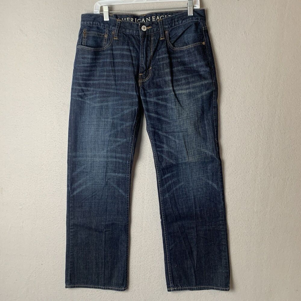 American Eagle Jeans Mens 33x30 (29) Blue Low Rise Bootcut Y2K Streetwear Skater